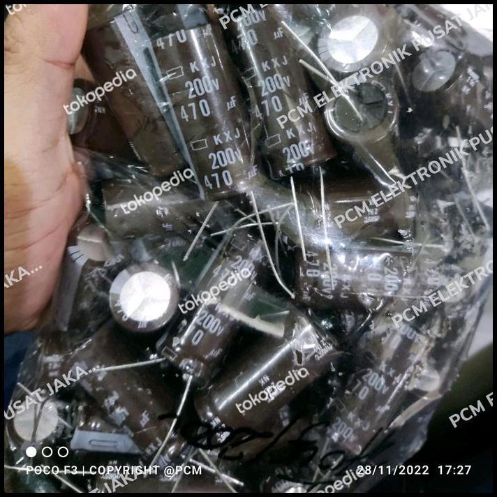 TERBARU ELCO ELKO 470UF 470 UF 200V 200VOLT 200 VOLT MODEL PANJANG 