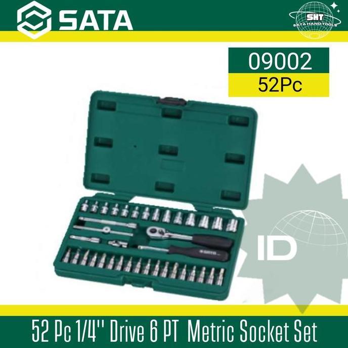SATA Kunci Socket Set 52Pcs 1/4 Inch (METRIC) 09002
