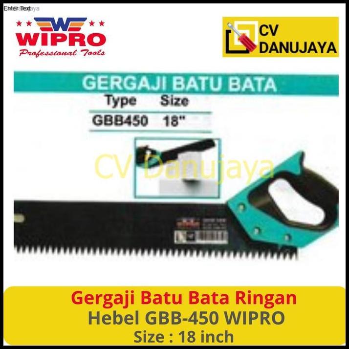 DISKON GERGAJI POTONG BATU BATA RINGAN / HEBEL SIZE 18 INCH WIPRO GBB450