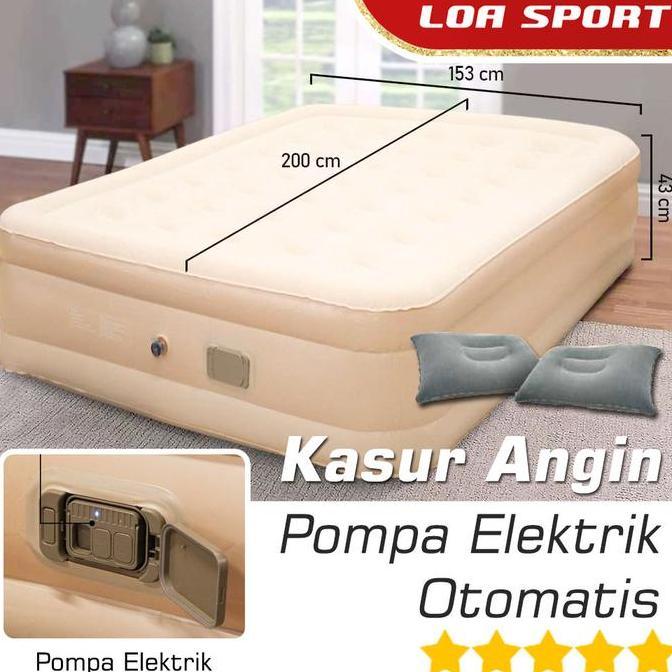 Kasur Angin Pompa Elektrik Otomatis USB Rechargeable Plus Bantal Tiup