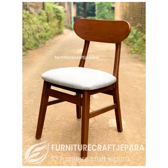 KURSI MAKAN MINIMALIS MURAH JATI KAYU JEPARA DUDUKAN KAIN JOK SOFA