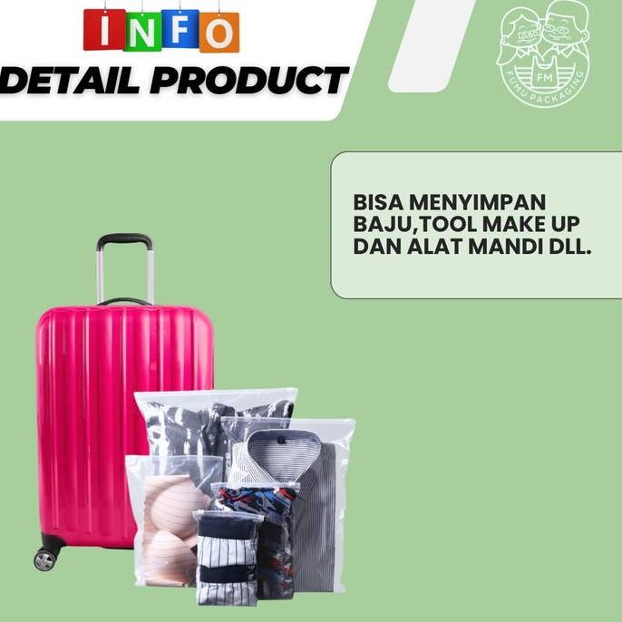 Ready Zipper bag / Zipper Storage Bag Isi 50pcs 40X30CM / 30X40CM / Zipper Travel Pouch Serbaguna