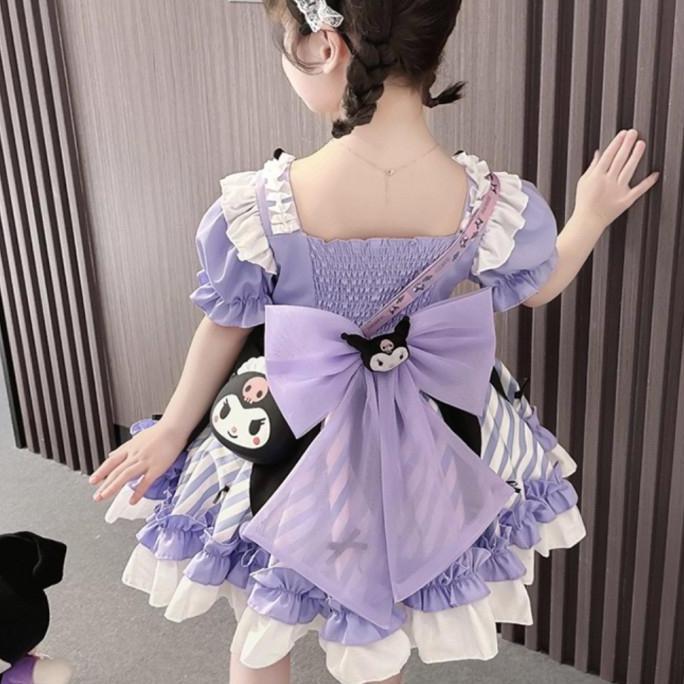kostum kuromi anak/ kostum karakter/ dress kuromi/ cosplay kuromi anak