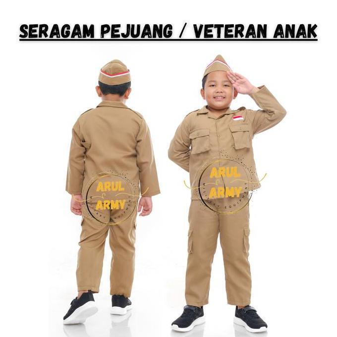 SERAGAM PEJUANG VETERAN ANAK BAJU PEJUANG VETERAN ANAK KOSTUM TNI AD