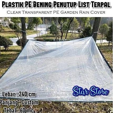 Plastik Bening Tebal Penutup Atap Barang Tanaman Penahan Hujan Meteran