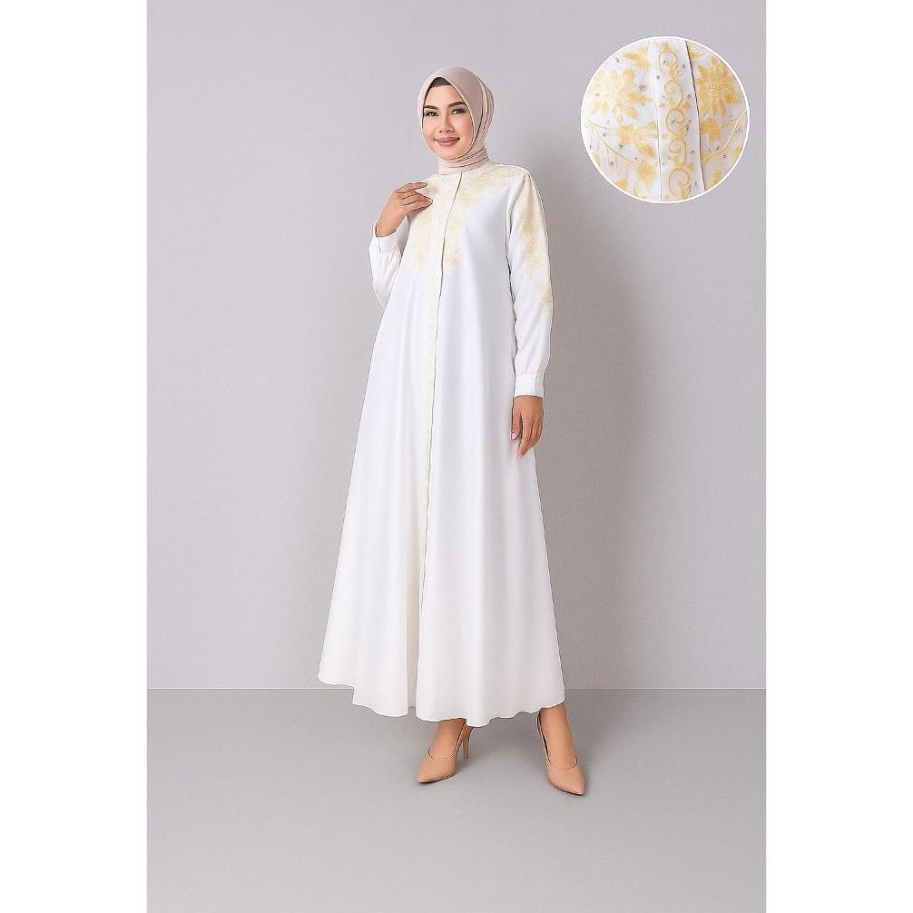 Gamis Bordir Katun Toyobo Lembut