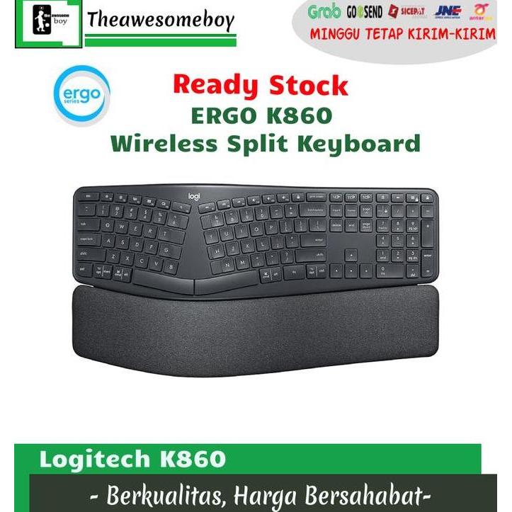 Logitech Ergo K860 Wireless Bluetooth Split Keyboard Multi Device