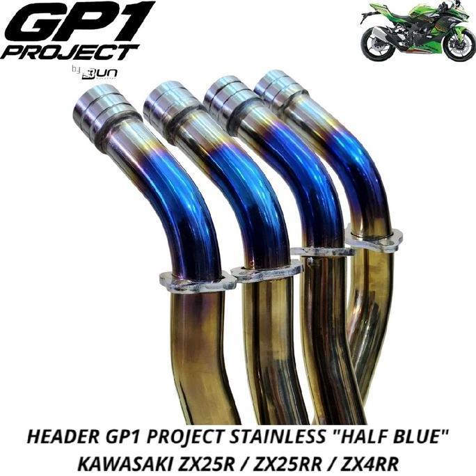 Sale Bun Header Kit Ss Burn Blue Biru Fullsystem Zx25R Zx25Rr Zx4Rr 2Pipe