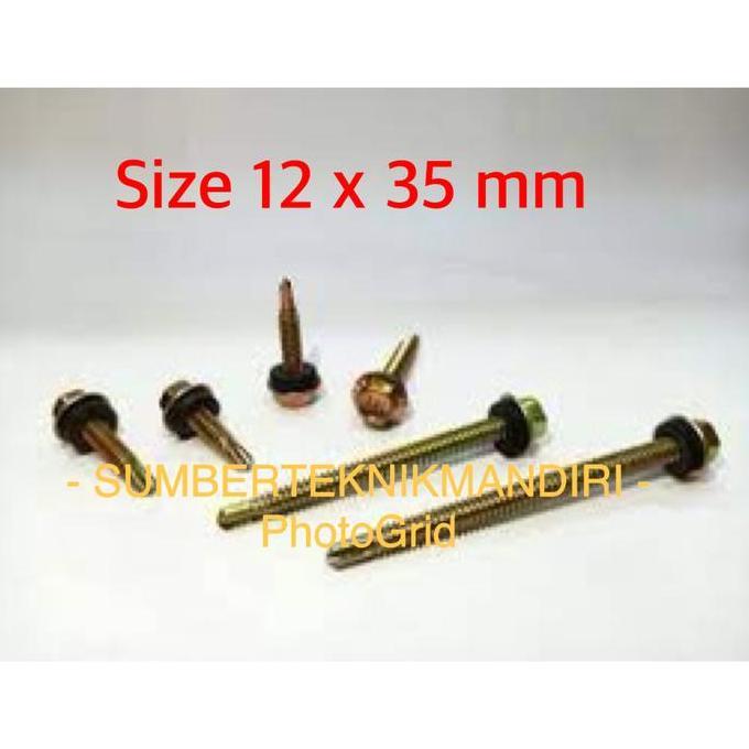 Grosir Baut Roofing/Ruping/Skrup Sekrup 12 X 35 @1 Pack ( 400 Pcs )