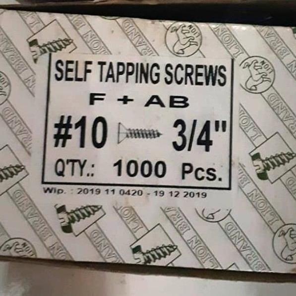 Sale 1Ktk Sekrup Kepala Rata Fh 10X3/4 = 2Cm Sekrup Fh10X3/4