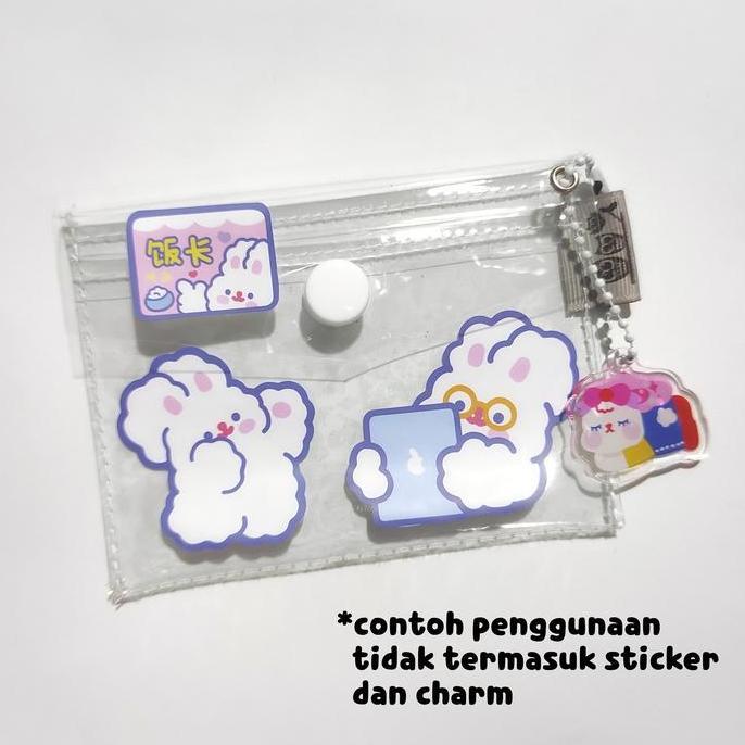 dompet kartu, dompet pvc plastik mika transparan 2 slot, dompet koin