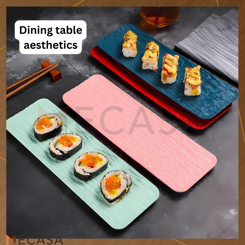 Piring Sushi Panjang Tekstur Batu Jepang