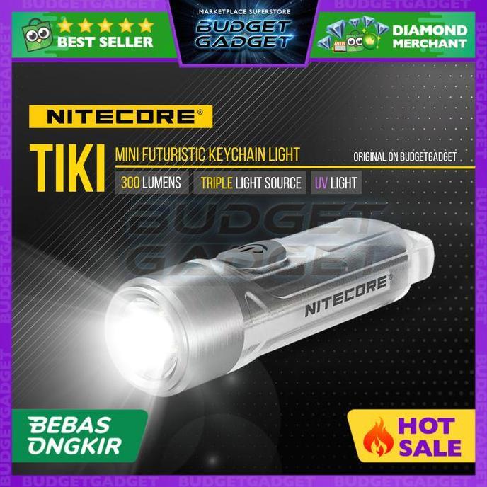 Raito- Original Nitecore Tiki Mini Senter Osram P8 Led 300 Lumens