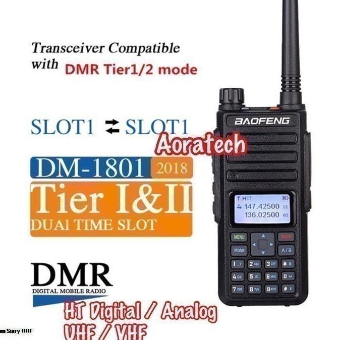 Murah Ht Dmr Digital Radio / Analog Dual Band 5 Watt Ht Dm-1801 Dm1801