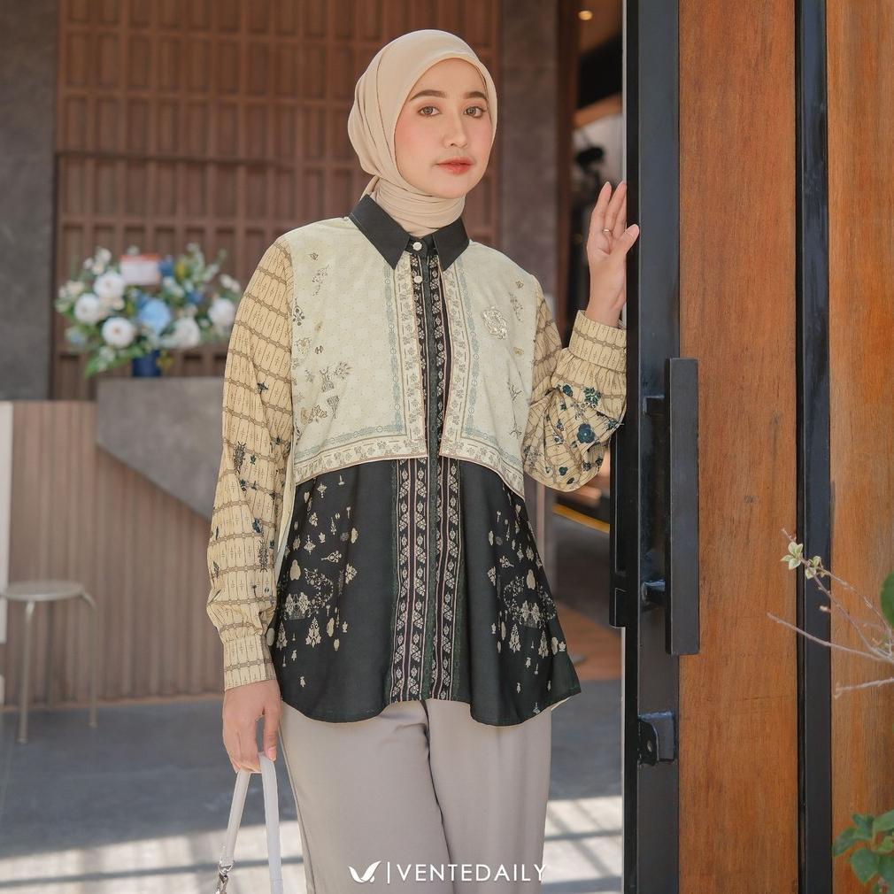 Terlaris Ventedaily - Kania Tunik Atasan Wanita Kekinian Jumbo Elegan Mewah Terbaru