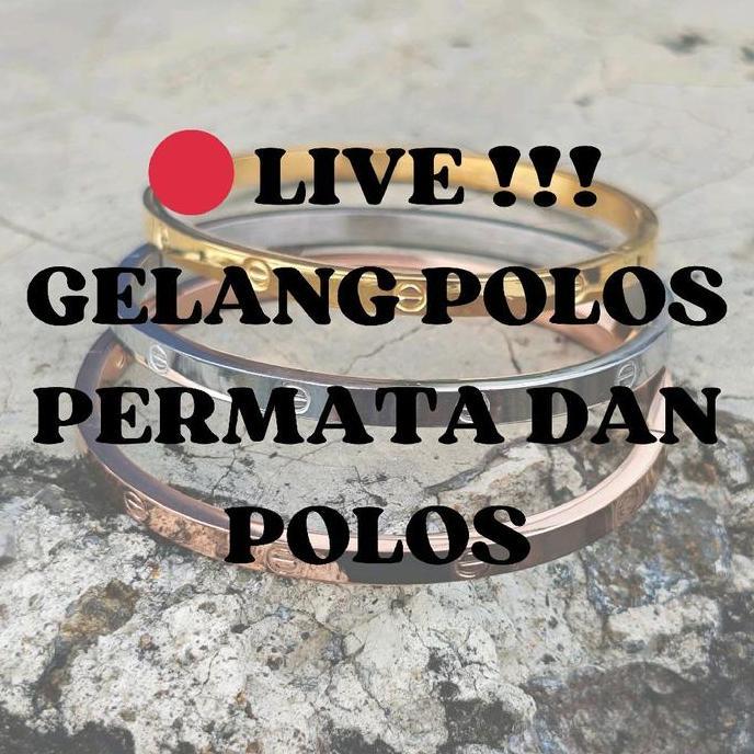 Kyuu- Gelang Bangle Lebar 4Mm Titanium Polos Dan Permata Untuk Anak Dan Dewasa Bracelets & Bangle Bi