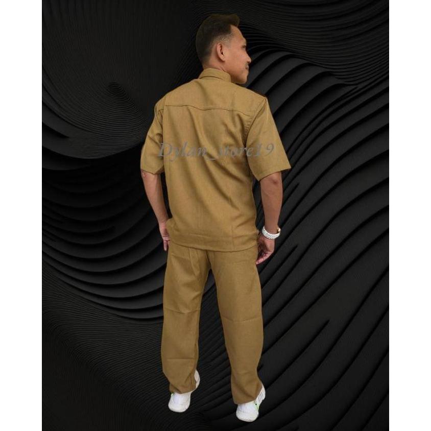 Termurah / Hot Sale Seragam Pns Seragam Pemda Pria Khaki/ Celana Pns Keki/ Kemeja Pns Keki Baju Cokl