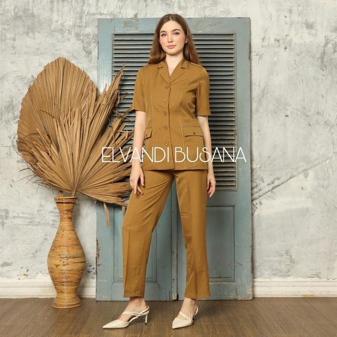 Termurah / Hot Sale Setelan Jas Wanita Blazer Model Saku Bawah Khaki Muda Seragam Guru Baju Pns & Pe