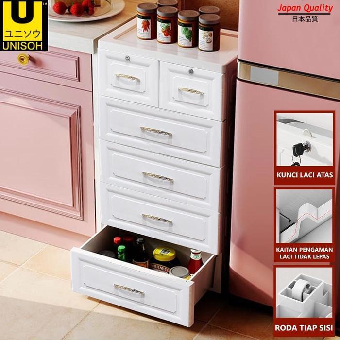 UNISOH Lemari Plastik Pakaian Laci Susun Penyimpanan
