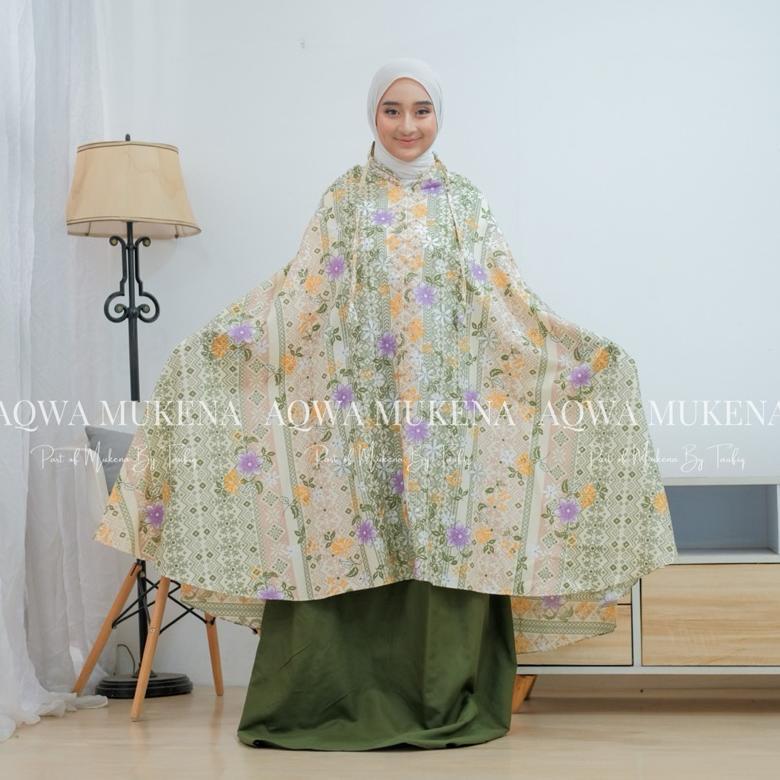 Promo  Mukena Chayra Series By Mukena By Taufiq | Mukena Traveling Medium Pouch Motif | Mukena 2In1 