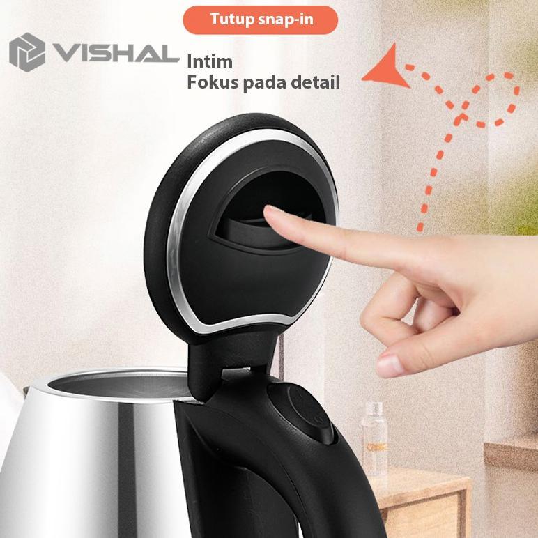 BEST DEALS VISHAL Teko listrik  Pemanas Air /Kettle Electric Stainless Pembuat Kopi Teh VS-1801