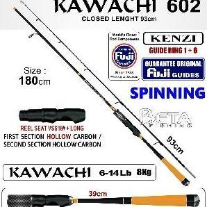 TERBARU - KENZI Rod Pancing Kawachi 602 Joran Spin Fuji 180cm