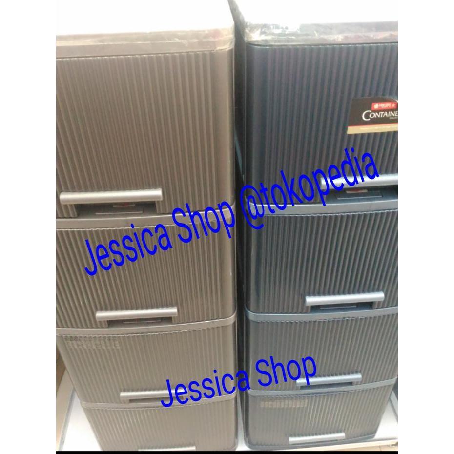 lemari plastik / container plastik axis lion star susun 4 (gojek only)