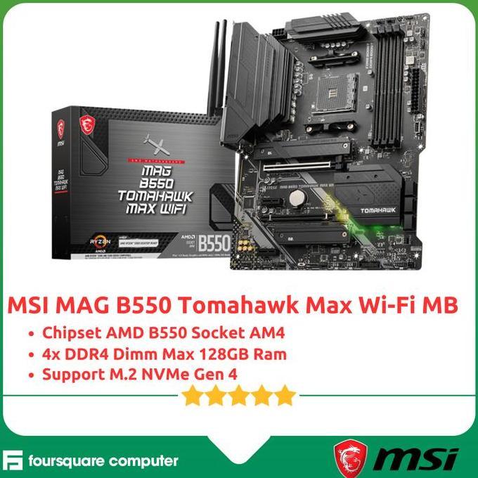BEBAS ONGKIR - Motherboard MSI MAG B550 Tomahawk Max WIFI AMD Socket AM4 Ryzen Series