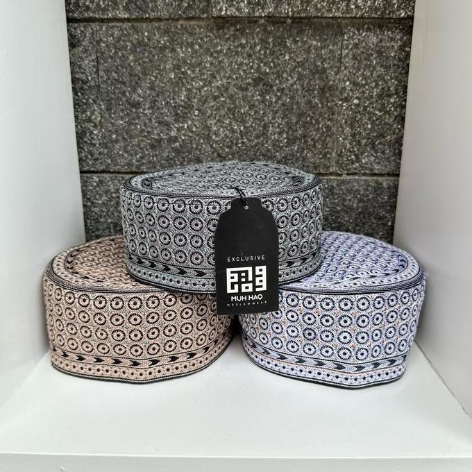 Termurah / Hot Sale Peci Muslim Sind Dewasa Pakistan Bordir Nyaman Pria Kopiah Songkok Hitam Putih K