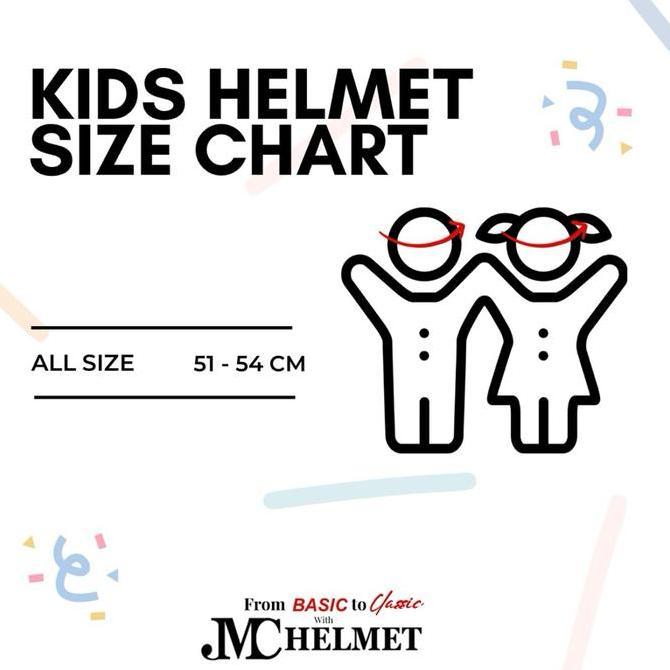 Sedia Jmc Helm Anak Classic Retro Bogo Helm Anak Lucu Aman Dan Ringan | Original 100%