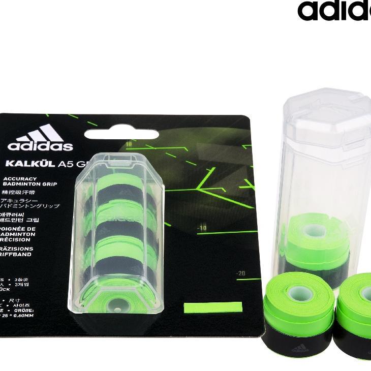Grip Raket Badminton / Tenis Adidas Kalkul Solar Green Isi 3 Bh