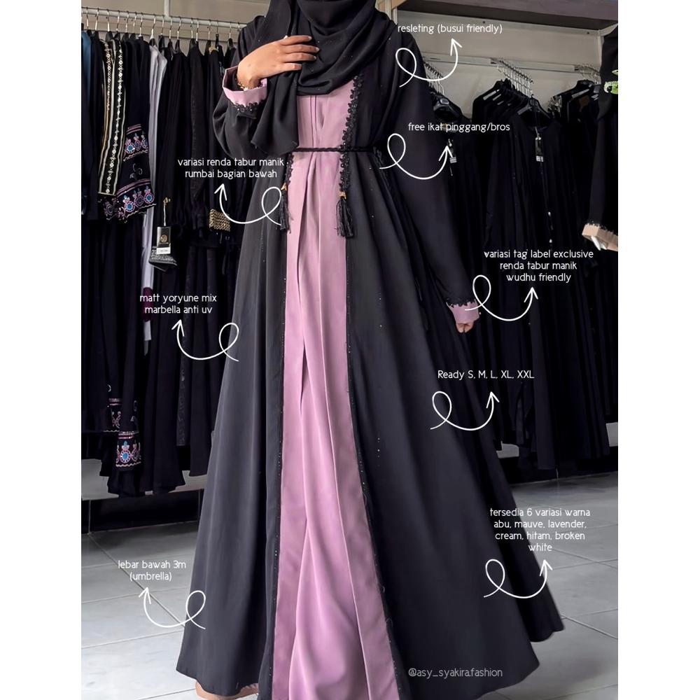 FAVORIT YUMNA ABAYA - ABAYA OUTER HITAM BY ASY SYAKIRA FASHION KEKINIAN