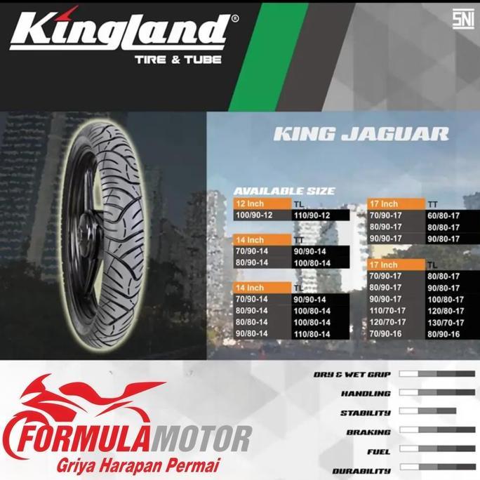 Sedia Kingland King Jaguar Ring 16 Tubeless All Size - Ban Motor Matic Hayate, Nouvo Tubles (70/90-1