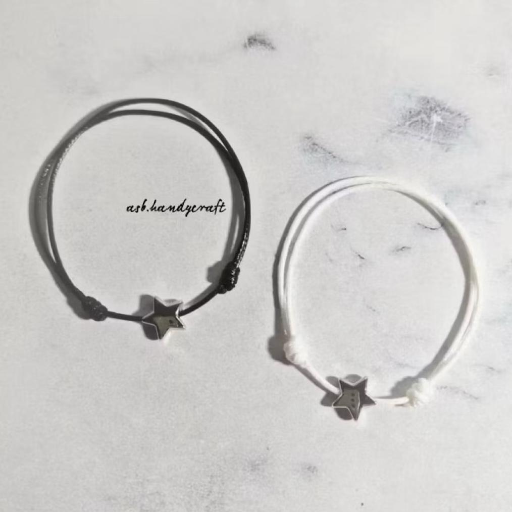LIMITED (Cod) 1 Pcs Gelang Couple Tali Bintang Korean Style
