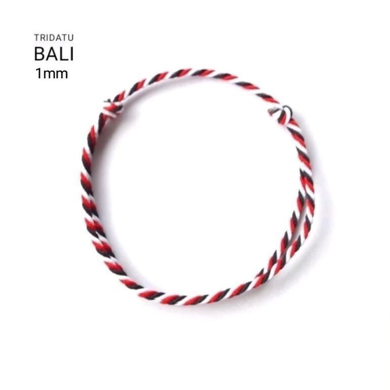 MURAH GELANG TRIDATU ASLI ORIGINAL KHAS BALI POLOS 3 WARNA MERAH HITAM PUTIH OSROT MURAH 1MM 2MM 3MM