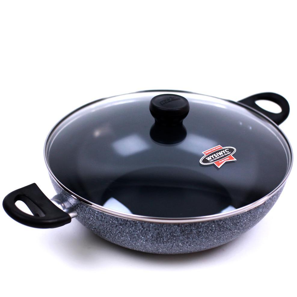 DISKON MAXIM NEOSTON WOK 30CM + TUTUP KACA WAJAN ANTI GORES / SAUCE PAN PANCI GAGANG18CM-KB