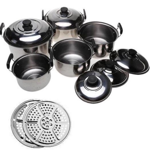 BEST SELLER MINI PANCI SET STAINLESS 12 PCS - PANCI SET STEAMER - PANCI STAINLESS