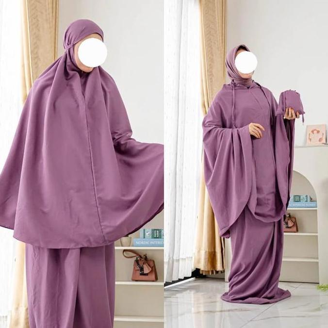 Mukena 2 IN 1  Rayon Jumbo | Mukena Resleting Best Seller Atasan Katun LJ