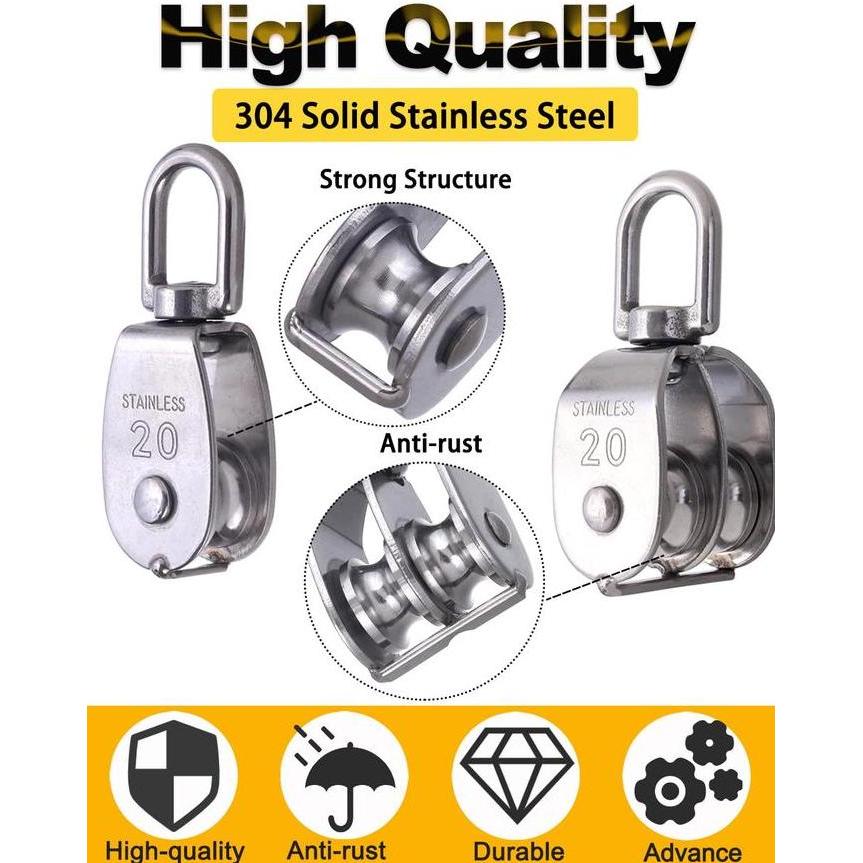 Xyxh- Katrol Kerekan Mini Manual Burung Timba Serbaguna Stainless Steel