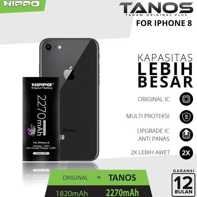 Hippo baterai iphone 8 2270 MAH Original+ Premium Cell Quality
