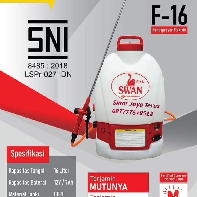 Sprayer Swan F 16 Elektrik # Alat Semprot Hama Swan Elektrik 16L
