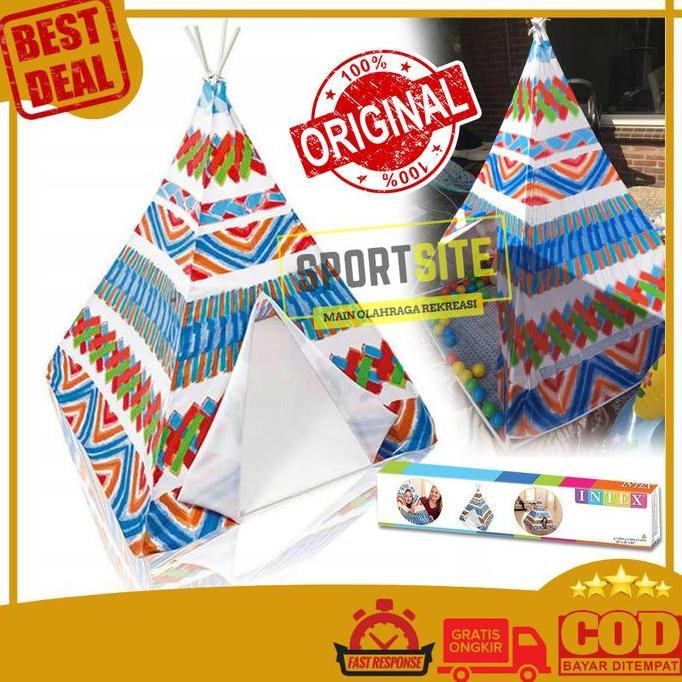 Intex Tenda Indian Teepee Play Tent Mainan Anak Rumah Rumahan Segitiga