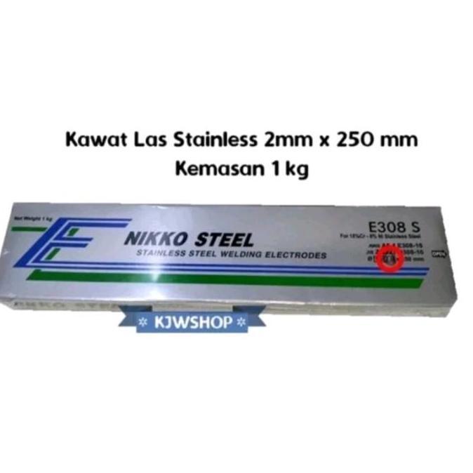 Kawat Las Stainless Steel Nikko Steel 2.0mm x 250mm Kawat Las Stainless 2mm Nikko Steel E308 S Kawat