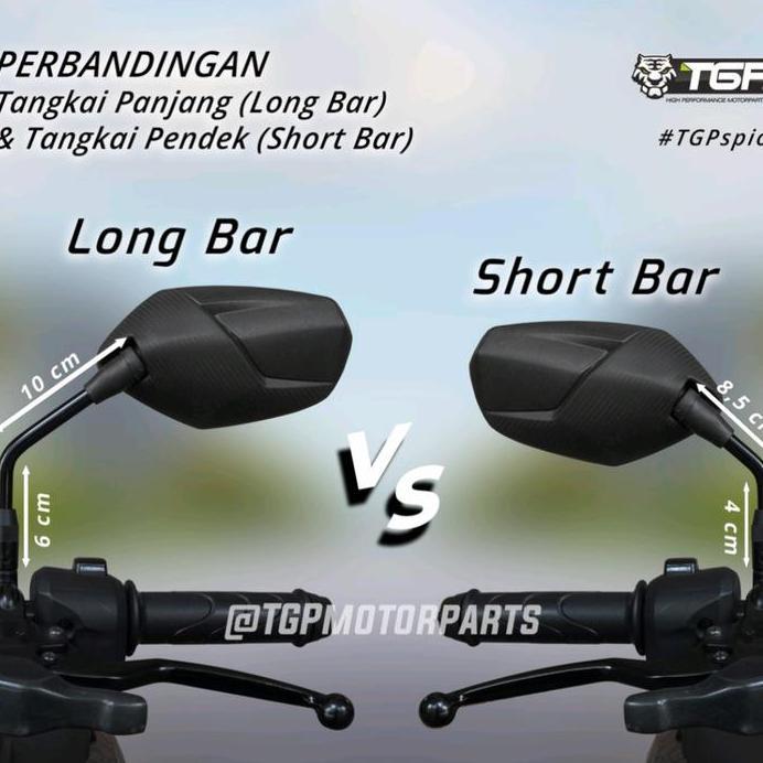 Spion Delta Tgp Kaca Cembung Karbon Short Pendek Honda & Yamaha - Tangkai Pendek, honda