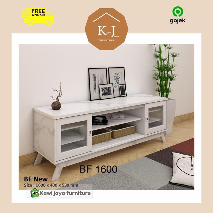 Buffet TV Minimalis Meja TV Marble Lemari Credenza Rak TV Pendek
