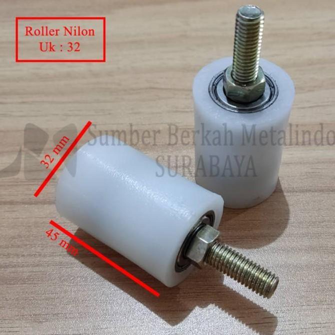 Roller Nilon / Bearing atau Roda Pagar Besi Ukuran 32 mm