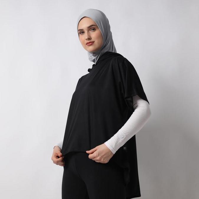 HIA Everywear Yumna Outer Hoodie Sleeveless Sport Wanita Bahan Dry Fit  Baju Atasan Muslim Panjang M
