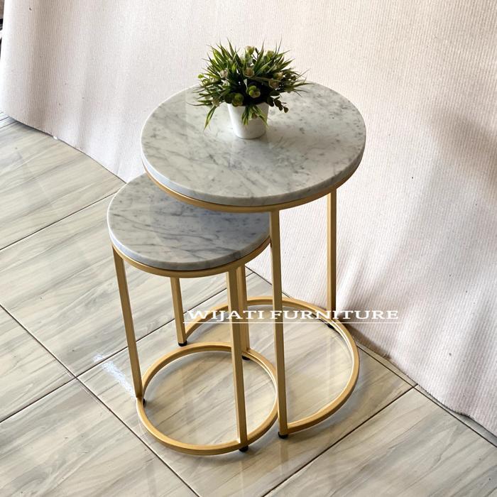 side table marmer - meja pojok marmer - meja sudut marmer Besi