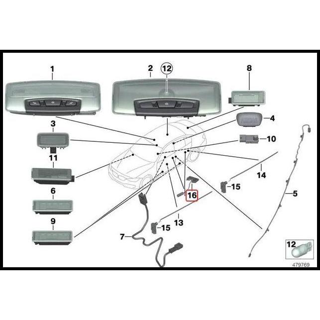 GRATIS ONGKIR ORIGINAL BMW F30 F32 F34 F36 BOHLAM LED LAMPU HANDLE PINTU KANAN 
