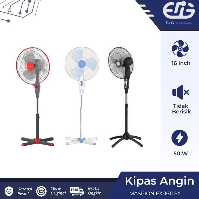 STOK TERBATAS - Kipas Angin Berdiri Maspion EX 1611 SX / Stand Fan Maspion EX1611SX